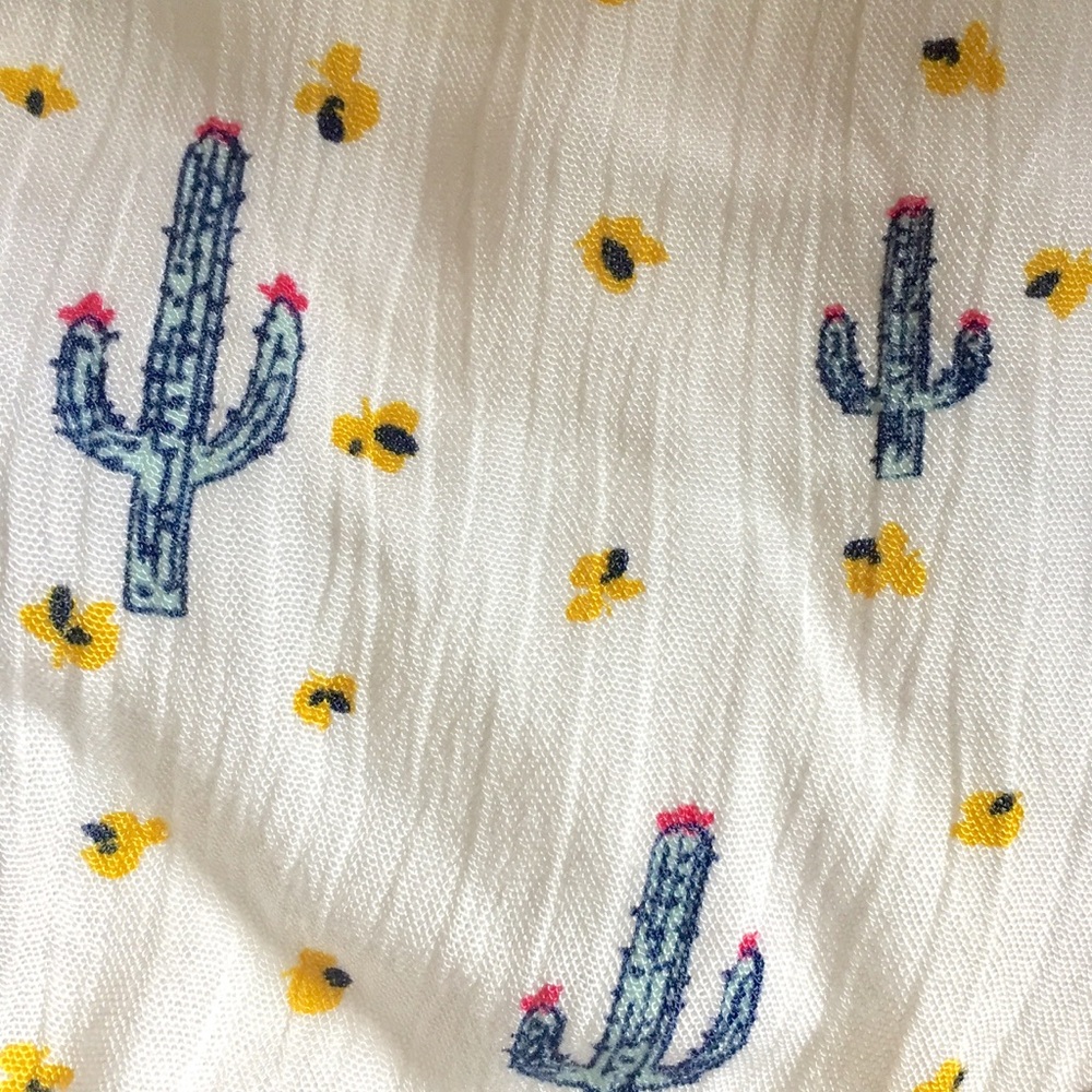 Cactus print festival halter crop top open back - Picture 7 of 7